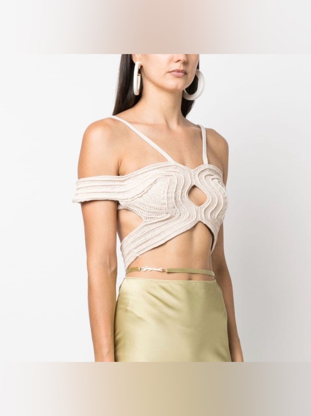 Cult Gaia Kylah crochet-knit crop top XS